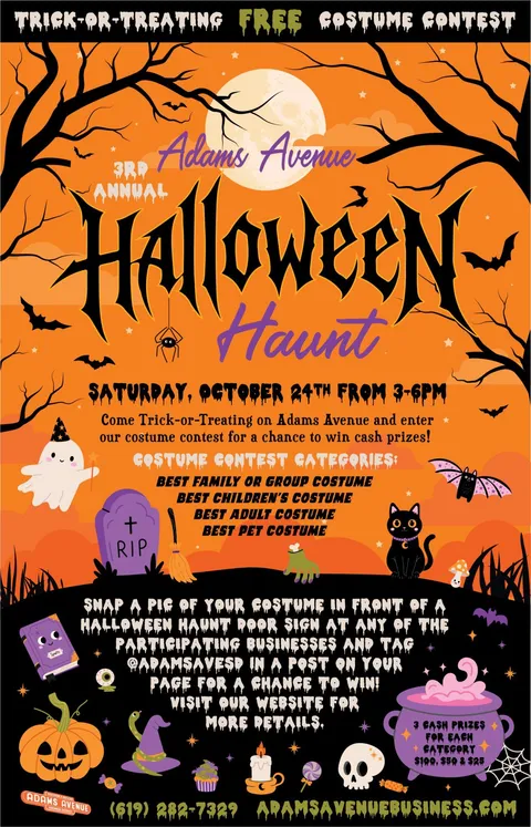Adams Avenue Halloween Haunt 2026 poster